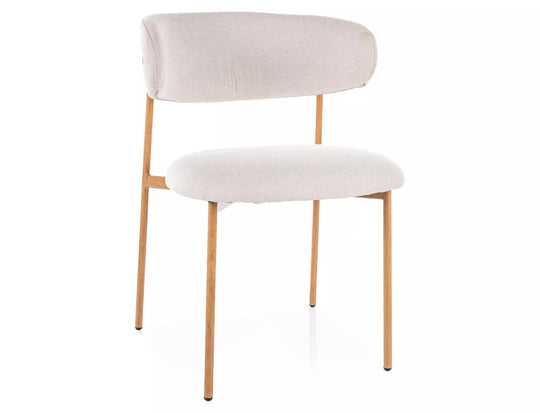 Scaun ELTON D, bej deschis - Brego 22/stejar, stofa clasica/metal, 56x46x80 cm