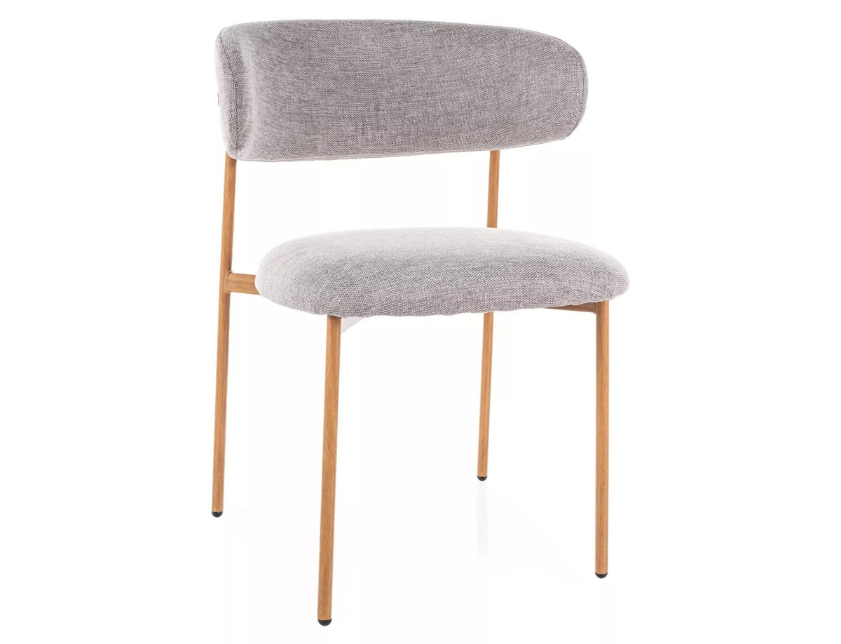 Scaun ELTON D, gri - Brego 07/stejar, stofa clasica/metal, 56x46x80 cm