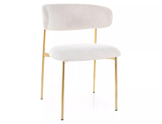 Scaun ELTON, bej deschis - Raven 22/auriu, stofa clasica/metal, 56x46x80 cm