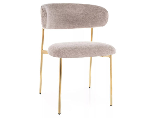 Scaun ELTON, bej inchis - Raven 30/auriu, stofa clasica/metal, 56x46x80 cm
