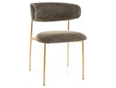 Scaun ELTON, verde olive - Raven 78/auriu, stofa clasica/metal, 56x46x80 cm