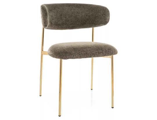 Scaun ELTON, verde olive - Raven 78/auriu, stofa clasica/metal, 56x46x80 cm
