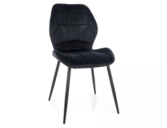 Scaun JAKE, negru - Bluvel 19, stofa catifelata/metal, 48x41x86 cm