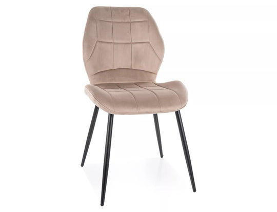 Scaun JAKE, bej inchis - Bluvel 40/negru, stofa catifelata/metal, 48x41x86 cm