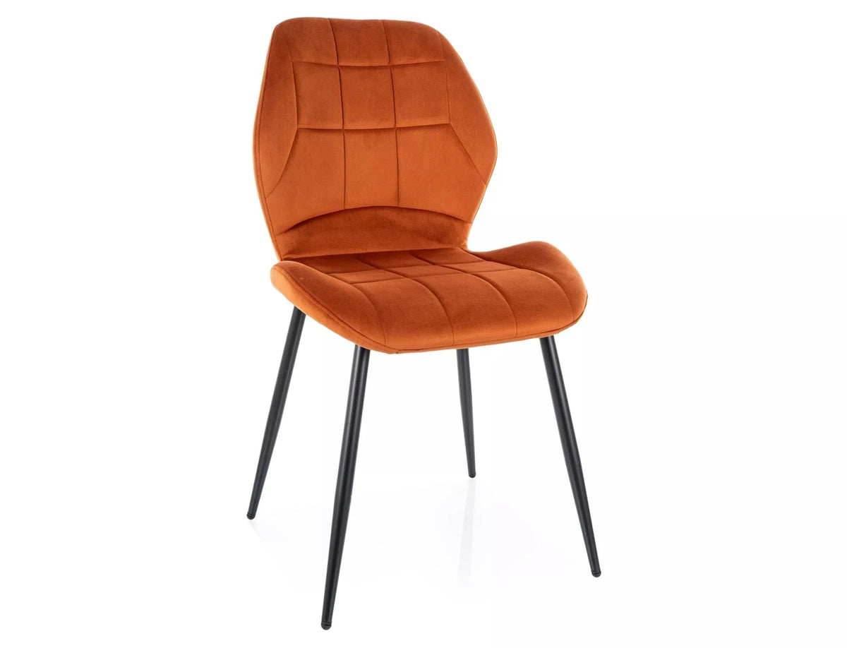 Scaun JAKE, scortisoara - Bluvel 4215/negru, stofa catifelata/metal, 48x41x86 cm