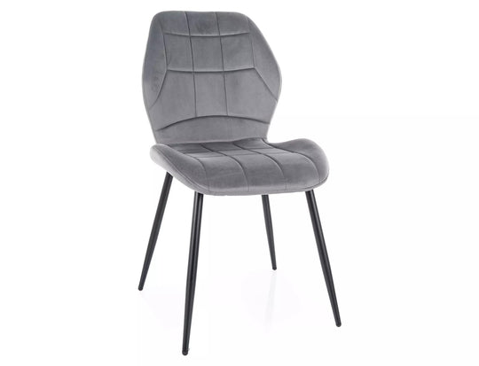 Scaun JAKE, gri - Bluvel 14/negru, stofa catifelata/metal, 48x41x86 cm