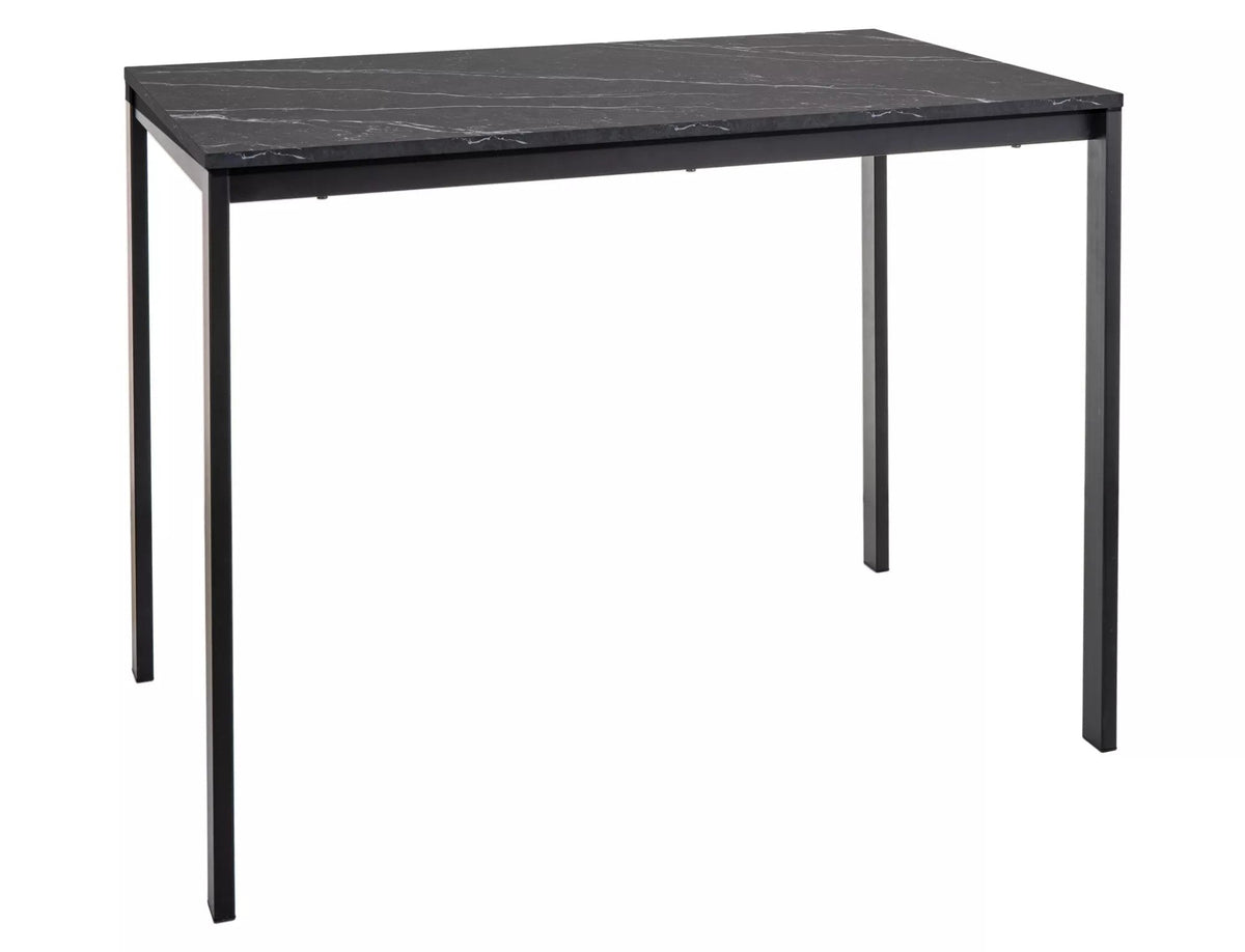 Masa MARIO, negru cu efect de marmura, 100x60x75 cm