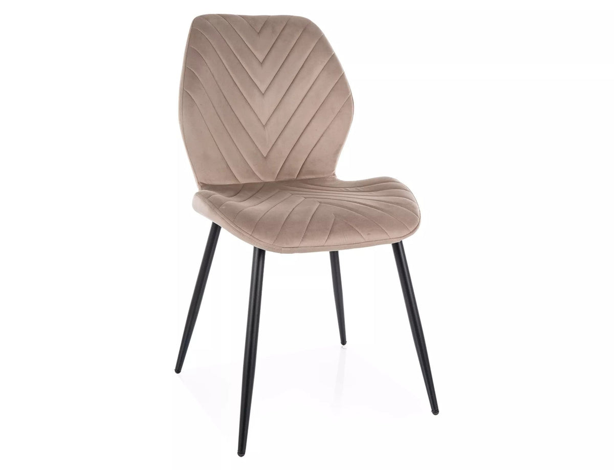 Scaun MIKE, bej inchis - Bluvel 40/negru, stofa catifelata/metal, 48x41x86 cm