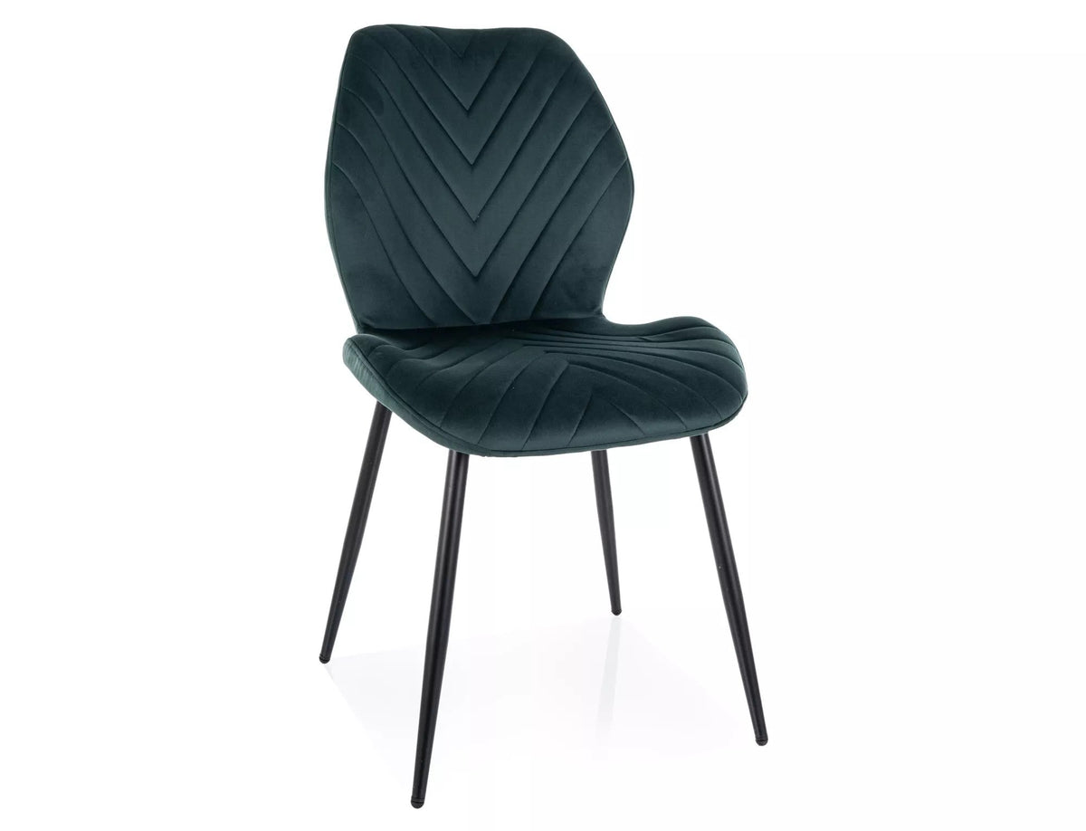 Scaun MIKE, verde - Bluvel 78/negru, stofa catifelata/metal, 48x41x86 cm