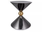 Masuta cafea MIRA, negru/auriu, metal, 50x56 cm