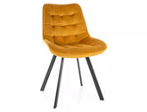 Scaun MONTI, galben curry - Bluvel 68, stofa catifelata/metal, 51x44x88 cm