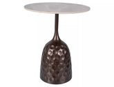 Masuta cafea MUTTI, gri cu imprimeu marmura/bronz antic, ceramica/metal, 50x60 cm