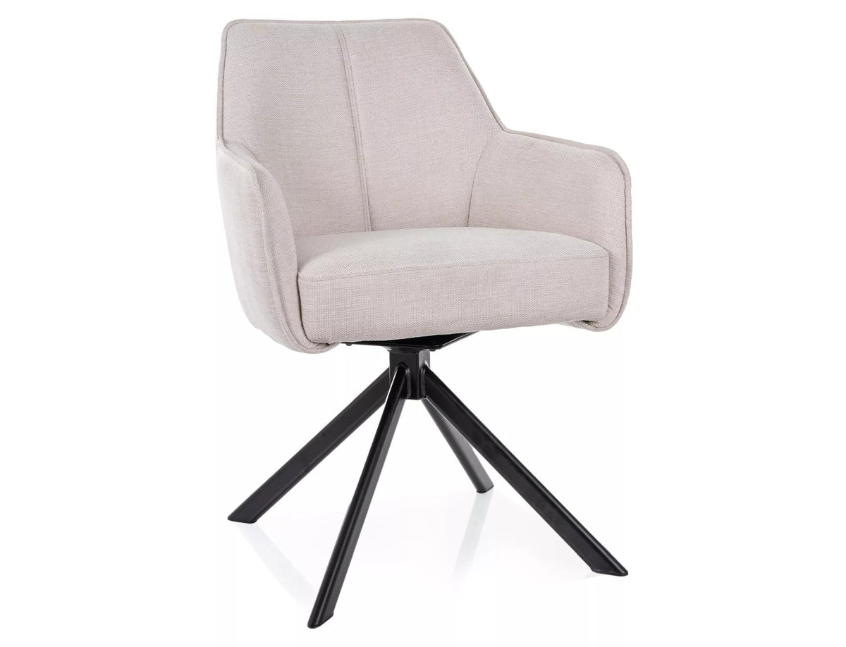 Scaun NOTTI, bej deschis/negru, stofa clasica/metal, 55x45x83 cm