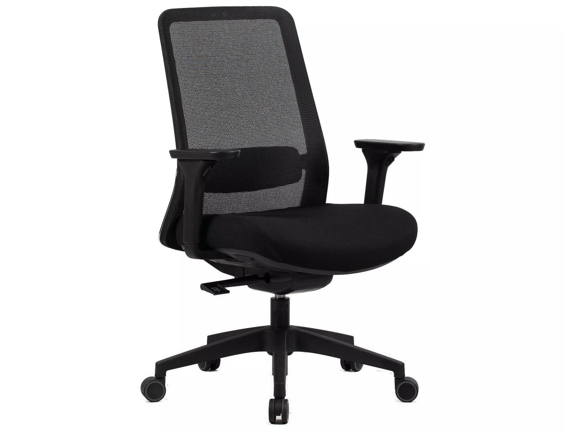 Scaun de birou Q-718, negru, stofa clasica/plasa, 62x50x98/108 cm