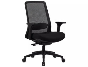 Scaun de birou Q-718, negru, stofa clasica/plasa, 62x50x98/108 cm