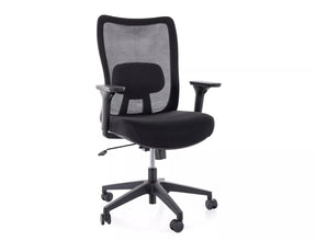 Scaun de birou Q-724, negru, stofa clasica/plasa, 62x49x95/105 cm