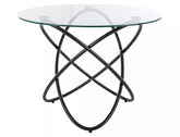 Masa ORBIT, transparent/negru, sticla/metal, 100x75 cm