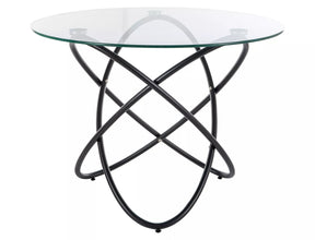 Masa ORBIT, transparent/negru, sticla/metal, 100x75 cm