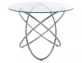 Masa ORBIT, transparent/crom, sticla/metal, 100x75 cm
