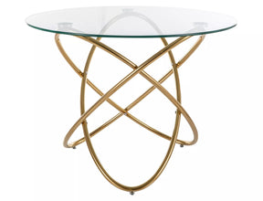 Masa ORBIT, transparent/auriu, sticla/metal, 100x75 cm