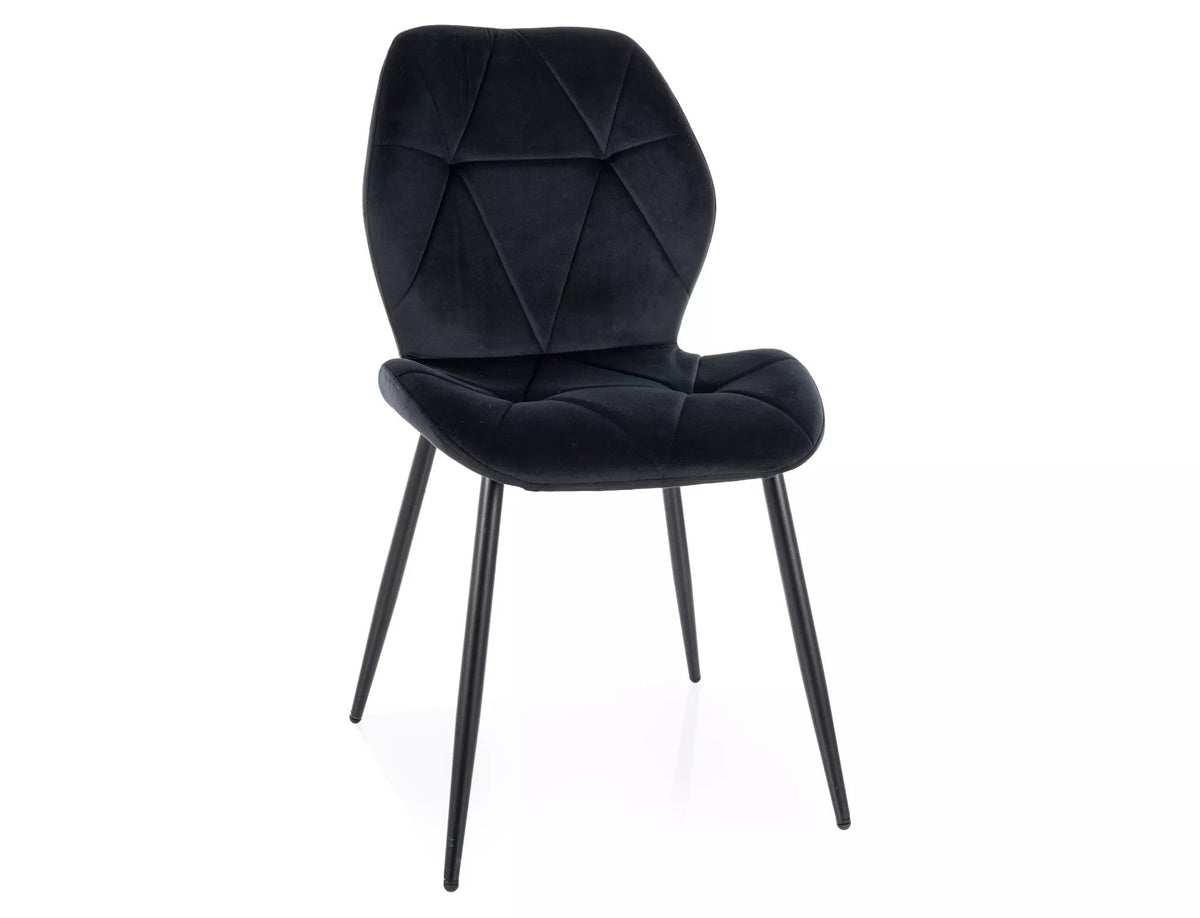 Scaun RICK, negru - Bluvel 19, stofa catifelata/metal, 48x41x86 cm
