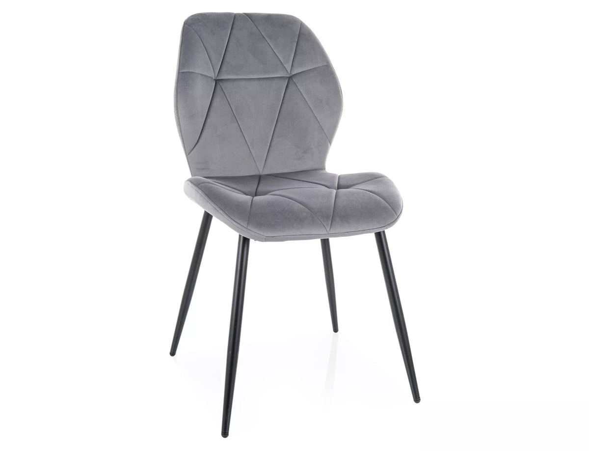 Scaun RICK, gri - Bluvel 14, stofa catifelata/metal, 48x41x86 cm