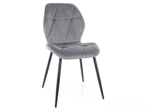 Scaun RICK, gri - Bluvel 14, stofa catifelata/metal, 48x41x86 cm