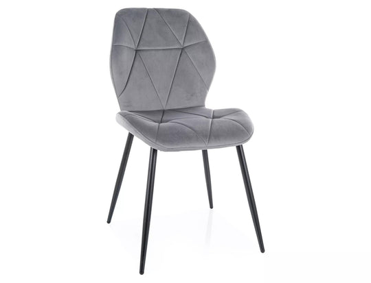 Scaun RICK, gri - Bluvel 14, stofa catifelata/metal, 48x41x86 cm