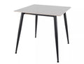 Masa RION, alb cu efect de marmura/negru, ceramica/metal, 80x80x76 cm