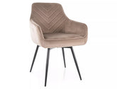 Scaun SERVIO, bej inchis - Bluvel 40, stofa catifelata/metal, 55x45x88 cm