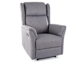 Fotoliu recliner ZEUS, gri/negru, stofa/metal, 74x93/165x108 cm
