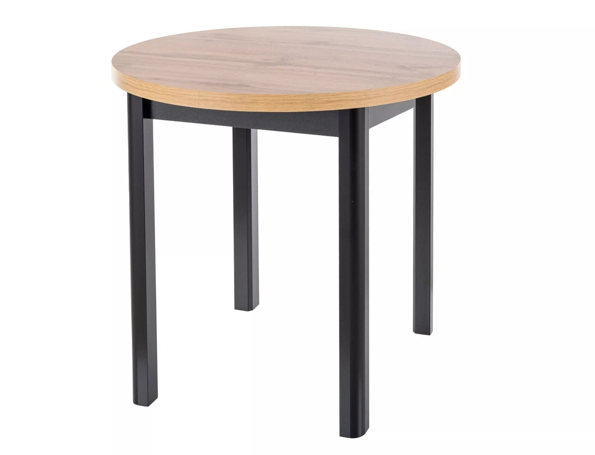 Masa ADAM, stejar artisan/negru, PAL laminat, 80x80x75 cm