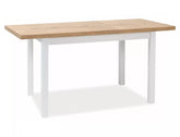 Masa extensibila ADAM, stejar lancelot/alb, PAL laminat, 90/125x65x75 cm