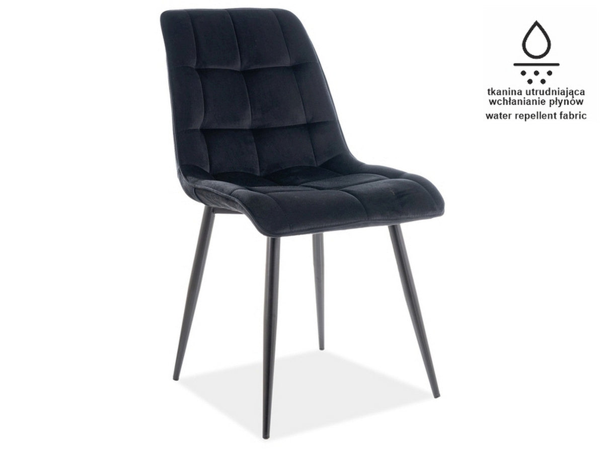 Scaun CHIC, stofa catifelata negru - Matt 99, 50x43x88 cm
