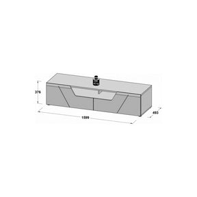 Comoda TV KANDO, alb, PAL, 160x50x38 cm
