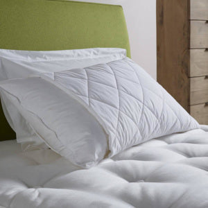 Protectie matlasata perne, alb, material textil, 50x70cm