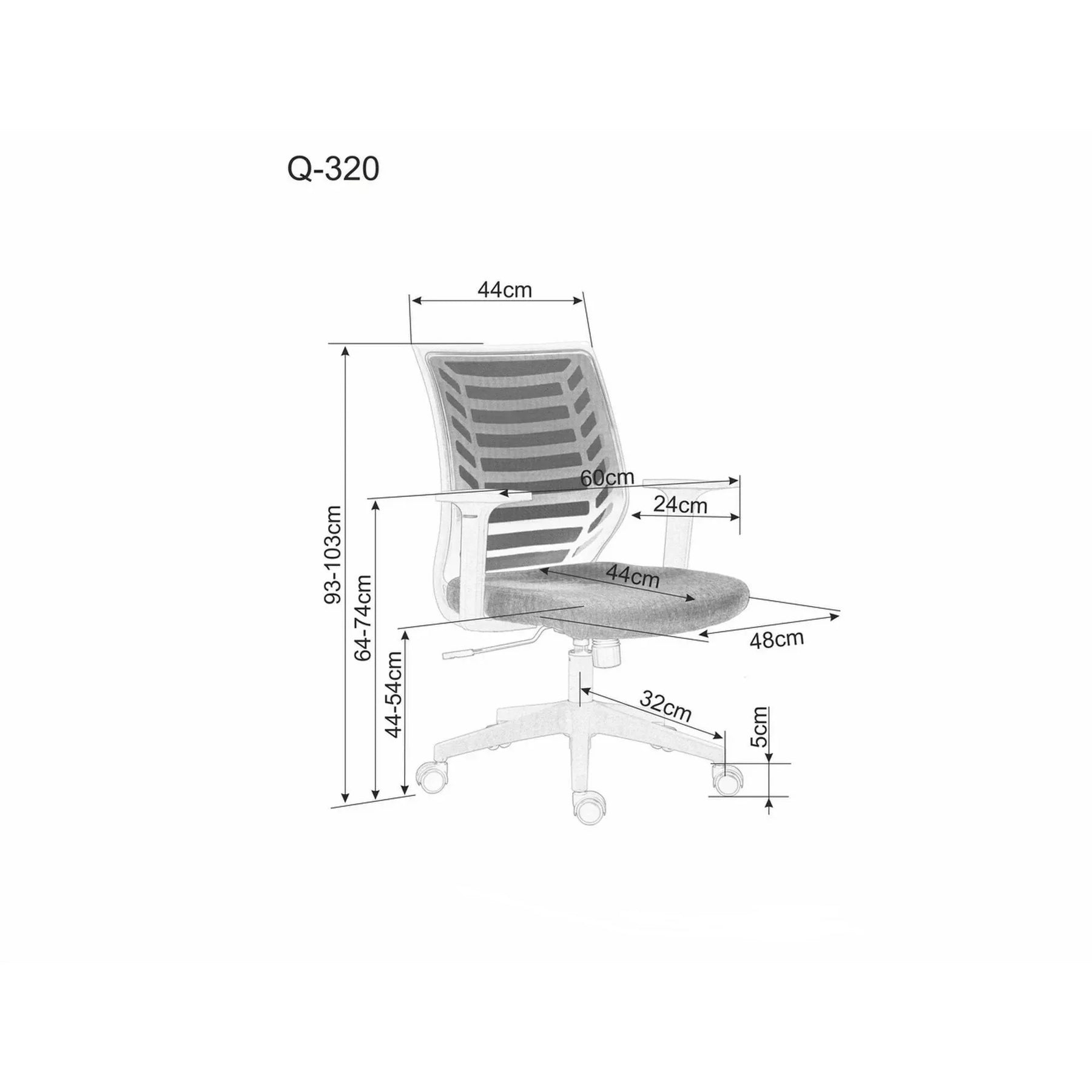 Scaun birou DETROIT OCN-38444, roz/gri