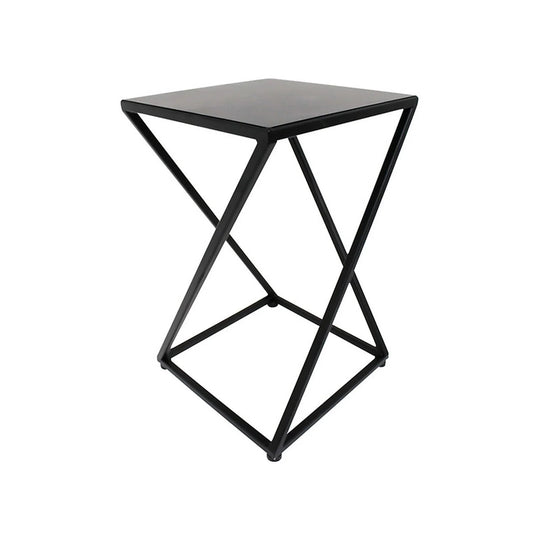 Suport flori SELMA, negru, metal, 25x25x40 cm