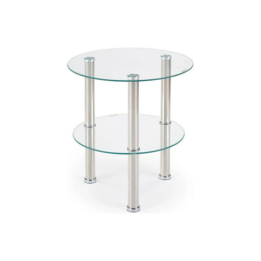 Masuta cafea HOUSTON OCN-37154, transparent/argintiu