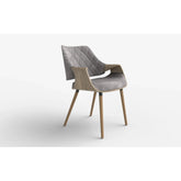 Scaun tapitat K396, stejar/gri, stofa catifelata/placaj, 56x55x77 cm