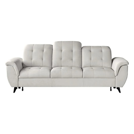 Canapea extensibila DORIA, stofa catifelata crem - Portland 21, 252x100x106 cm