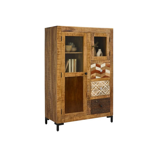 Vitrina ALOKA, stejar, lemn/sticla, 95x45x147 cm