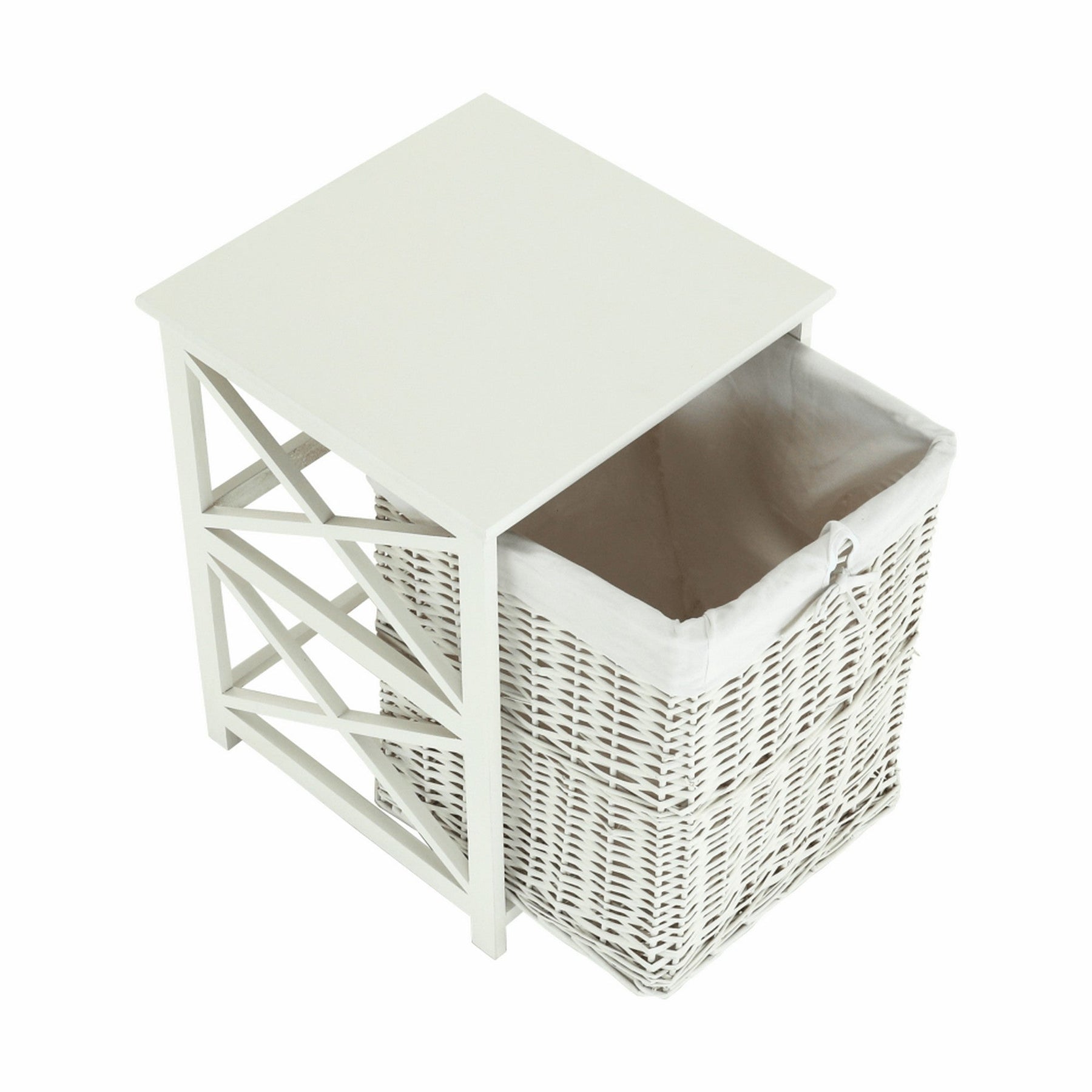 Cos de rufe RAFAELLO, alb, 46x46x60 cm