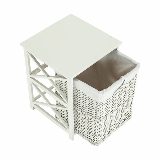 Cos de rufe RAFAELLO, alb, 46x46x60 cm