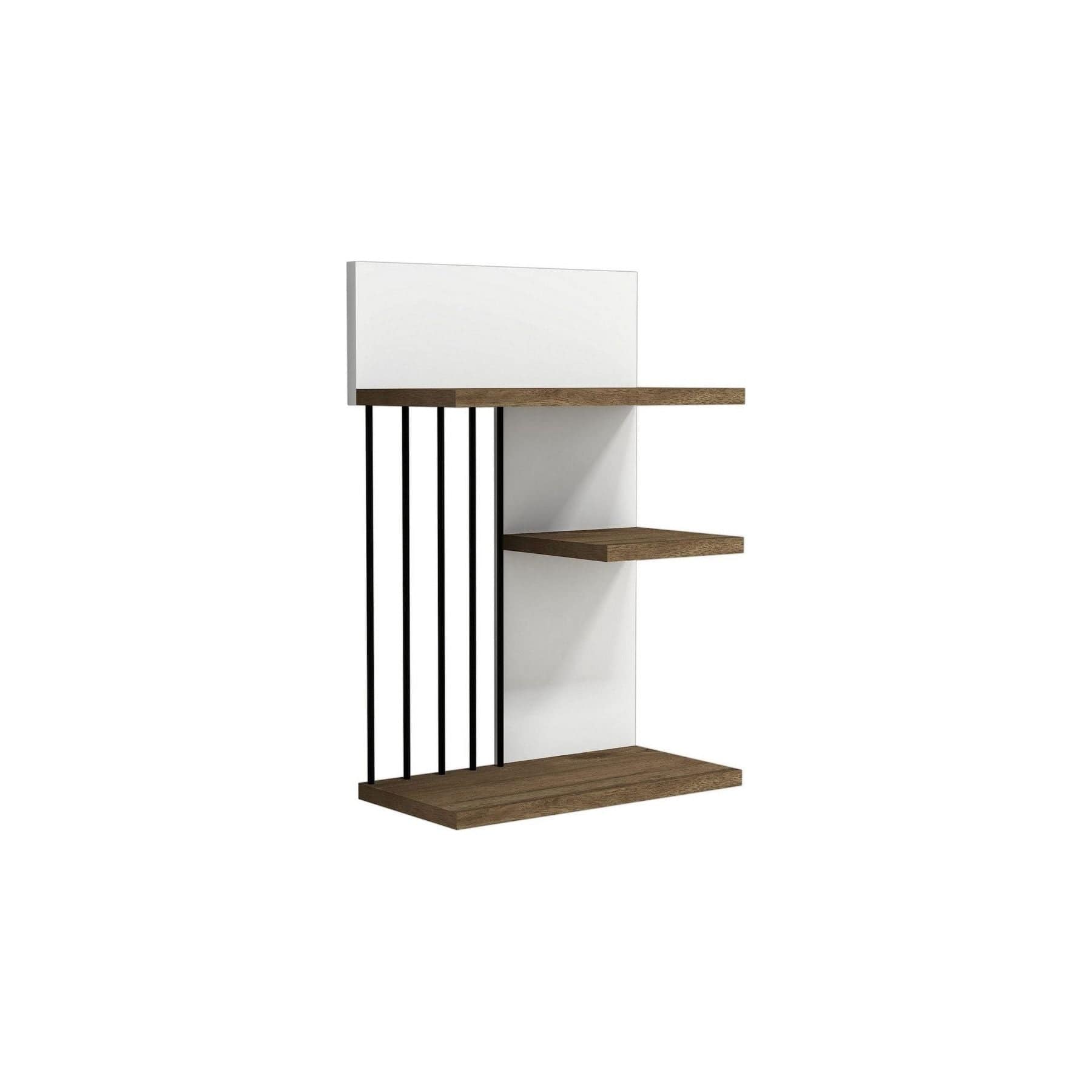 Raft alb cu detalii din nuc, ideal pentru un living modern – primabucata