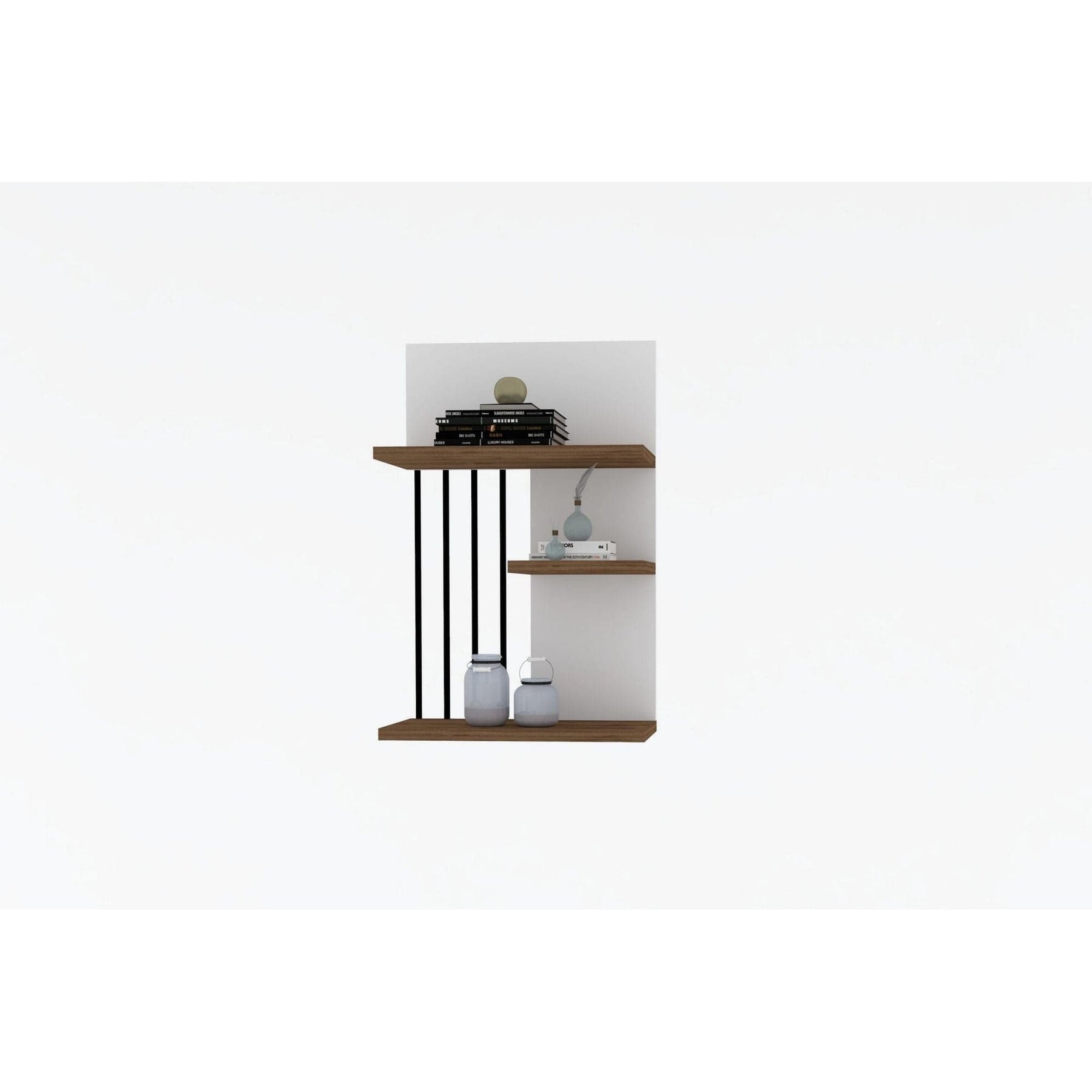 Raft alb și nuc cu design modern, ideal pentru living – primabucata