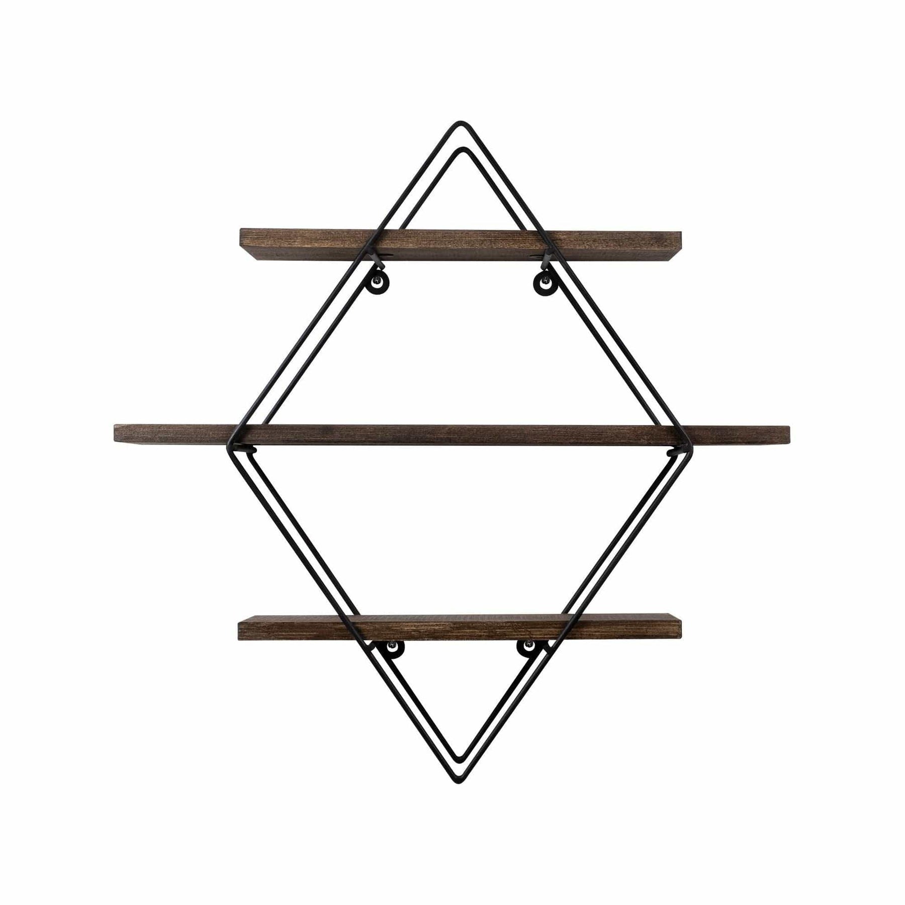 Raft modern din lemn nuc și metal negru, ideal pentru living – primabucata