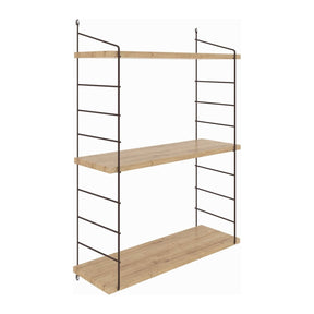 Raft modern din stejar și negru, ideal pentru living sau birou – primabucata