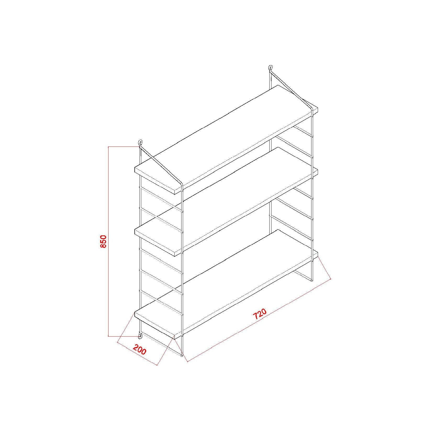 Raft AMSTERDAM OCN-30905, stejar/negru