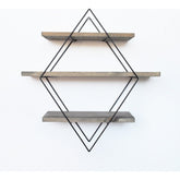 Raft modern din stejar și negru, cu design geometric, ideal pentru living – primabucata